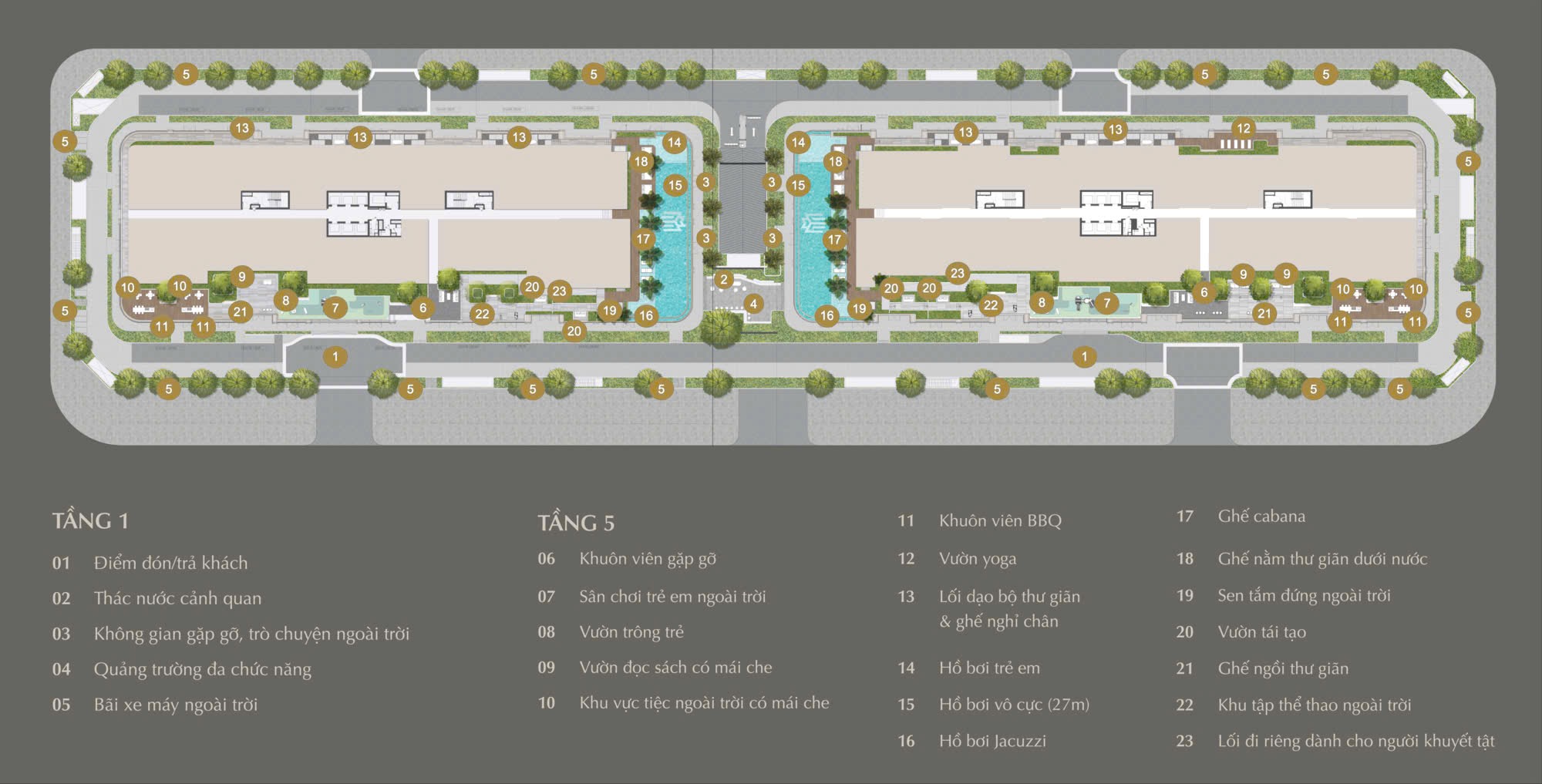 Mat bang tầng tien ích Lumiere Midtown, Mat bang tầng Lumiere Midtown The global city